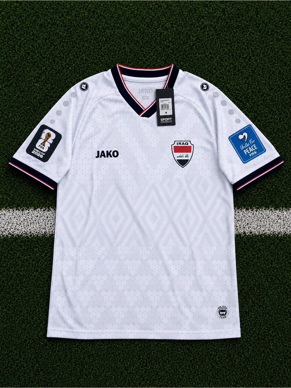 Iraq white Home 2026 Soccer jersey new with tags medium World Cup patches jako